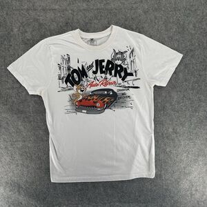 NEW Tom & Jerry Cartoon Graphic White T-Shirt Size Large